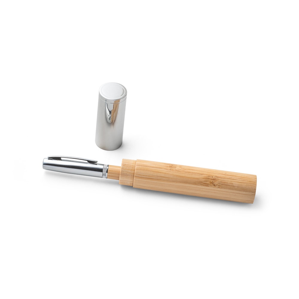 FUJI. Stylo bille en bambou et métal avec étui 6