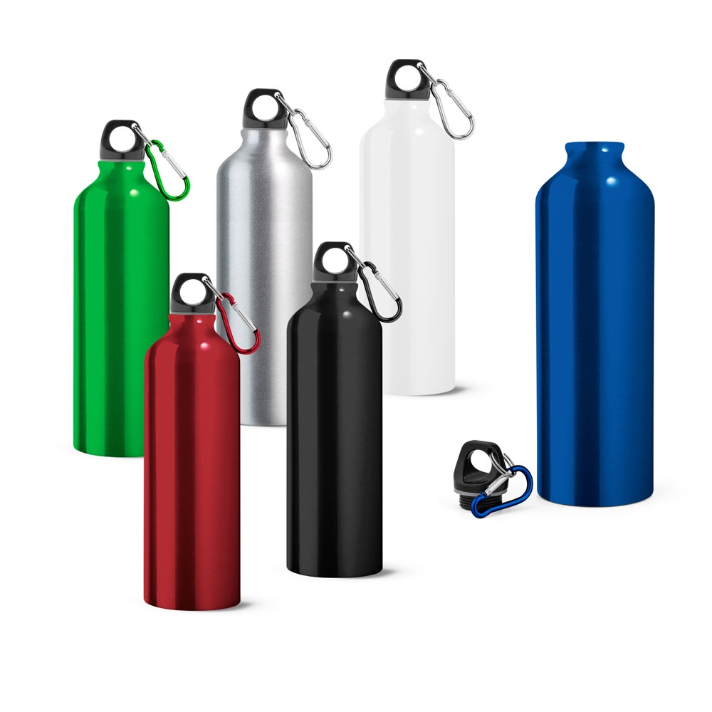 LANDSCAPE L. Bouteille de sport 800mL en aluminium avec mousqueton