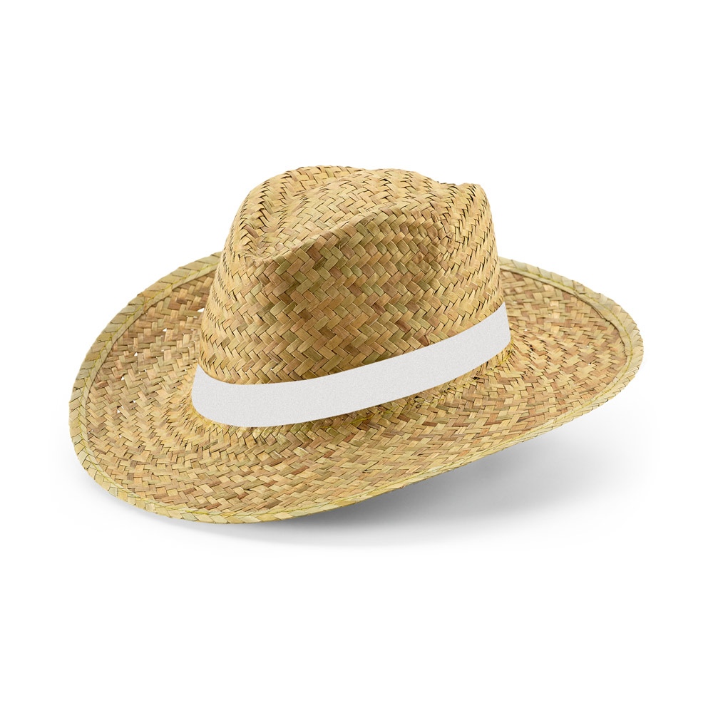 JEAN RIB. Chapeau de paille naturelle avec élastique sublimé