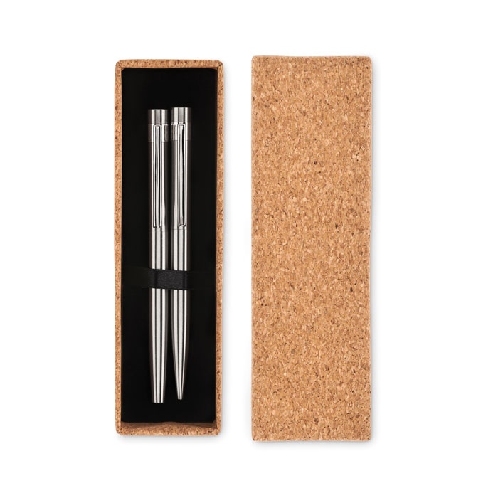 Stylos en acier inox. recyclé - GRAZ SET 3