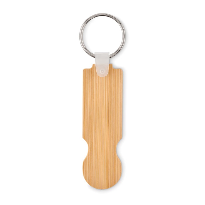 Porte-clés jeton en bambou - COMPRAS 3