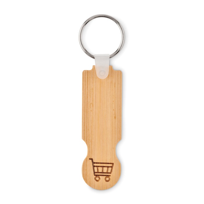 Porte-clés jeton en bambou - COMPRAS 4