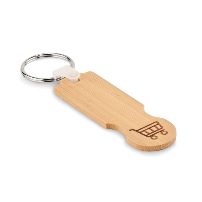 Porte-clés jeton en bambou - COMPRAS