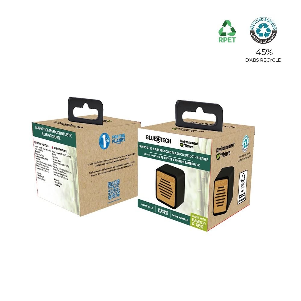 Enceinte Bluetooth ABS recyclé et bambou FSC - BLUETECH 2