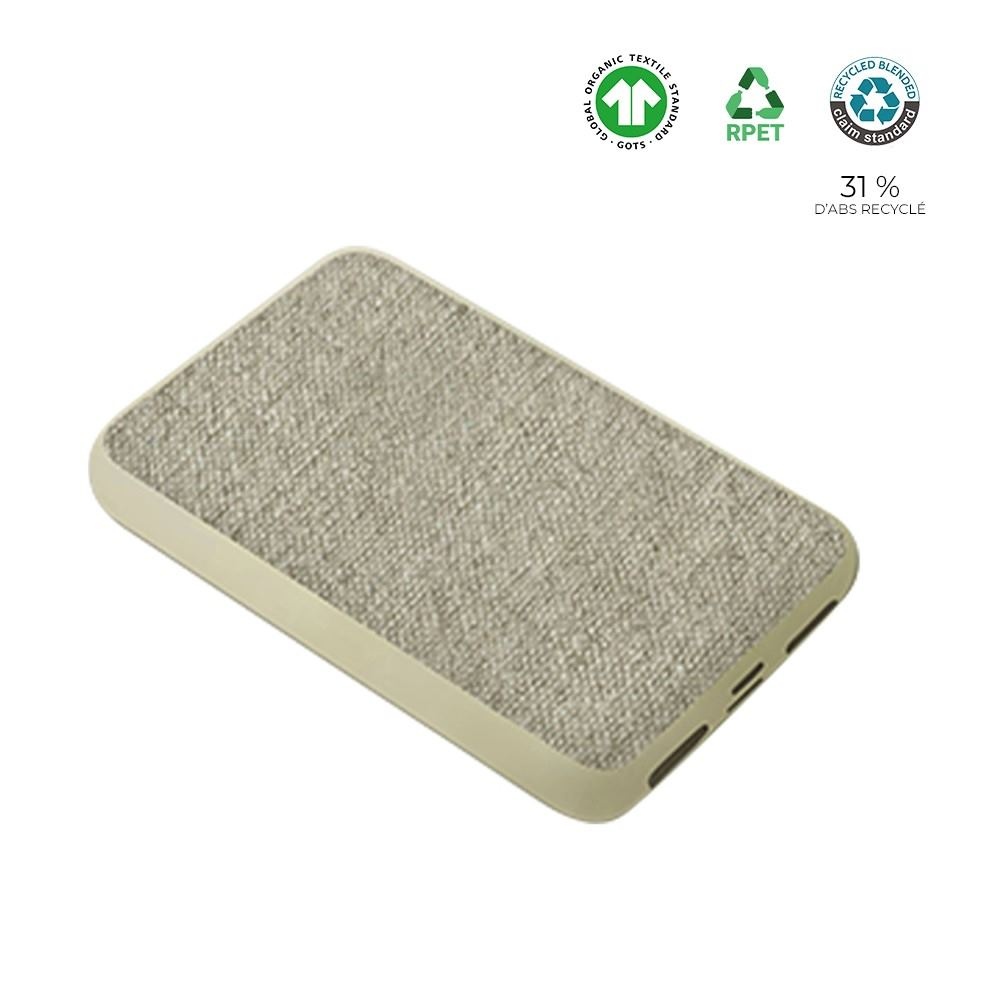 Batterie de secours RPET &amp; chanvre organique 5 000mAh - BLUETECH