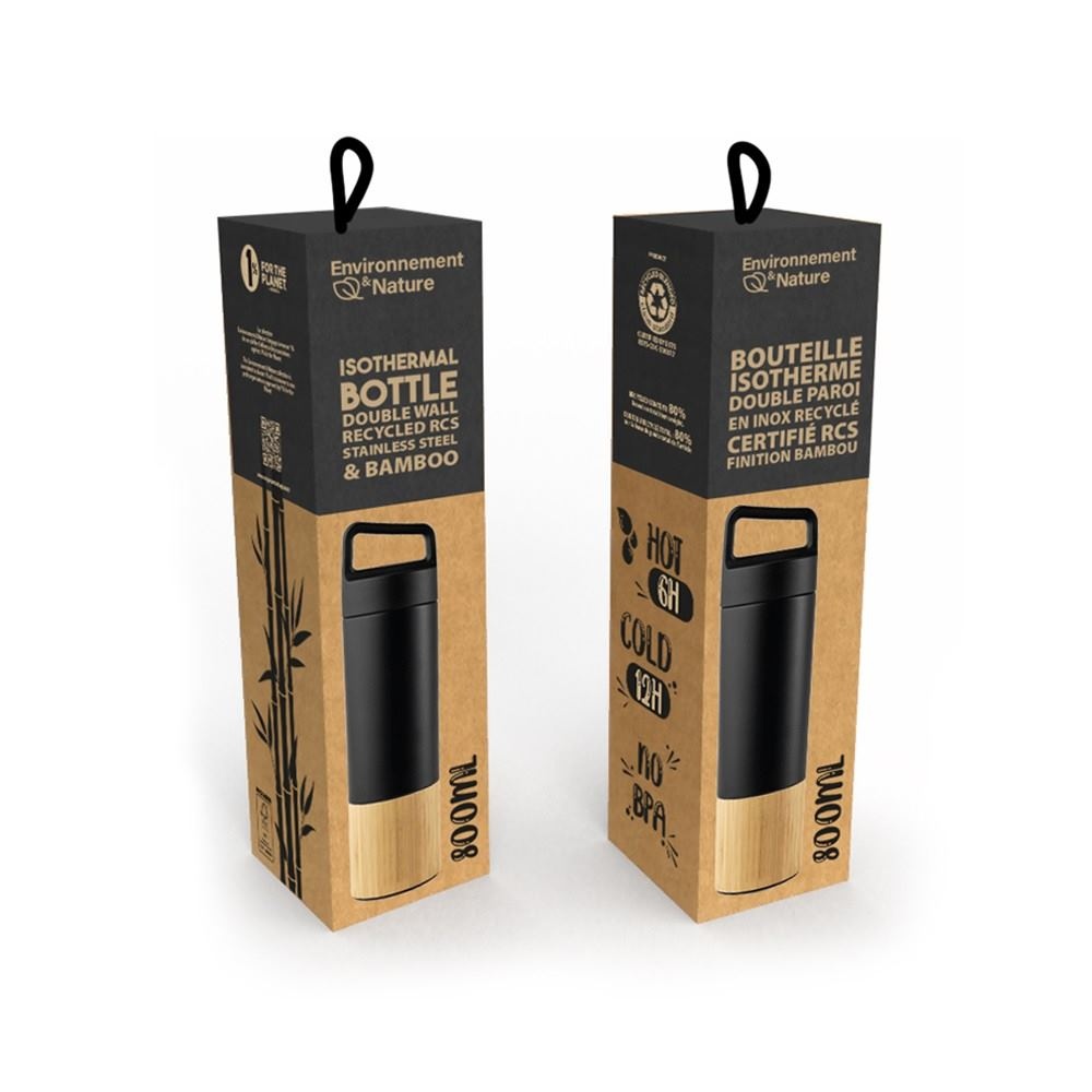 Mug Bouteille isotherme acier inoxydable RCS Finition bambou - Environnement &amp; nature 3