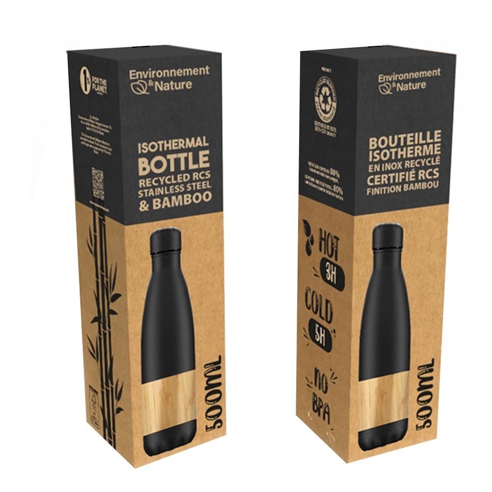Bouteille isotherme acier inoxydable RCS Finition bambou - Environnement &amp; nature 4