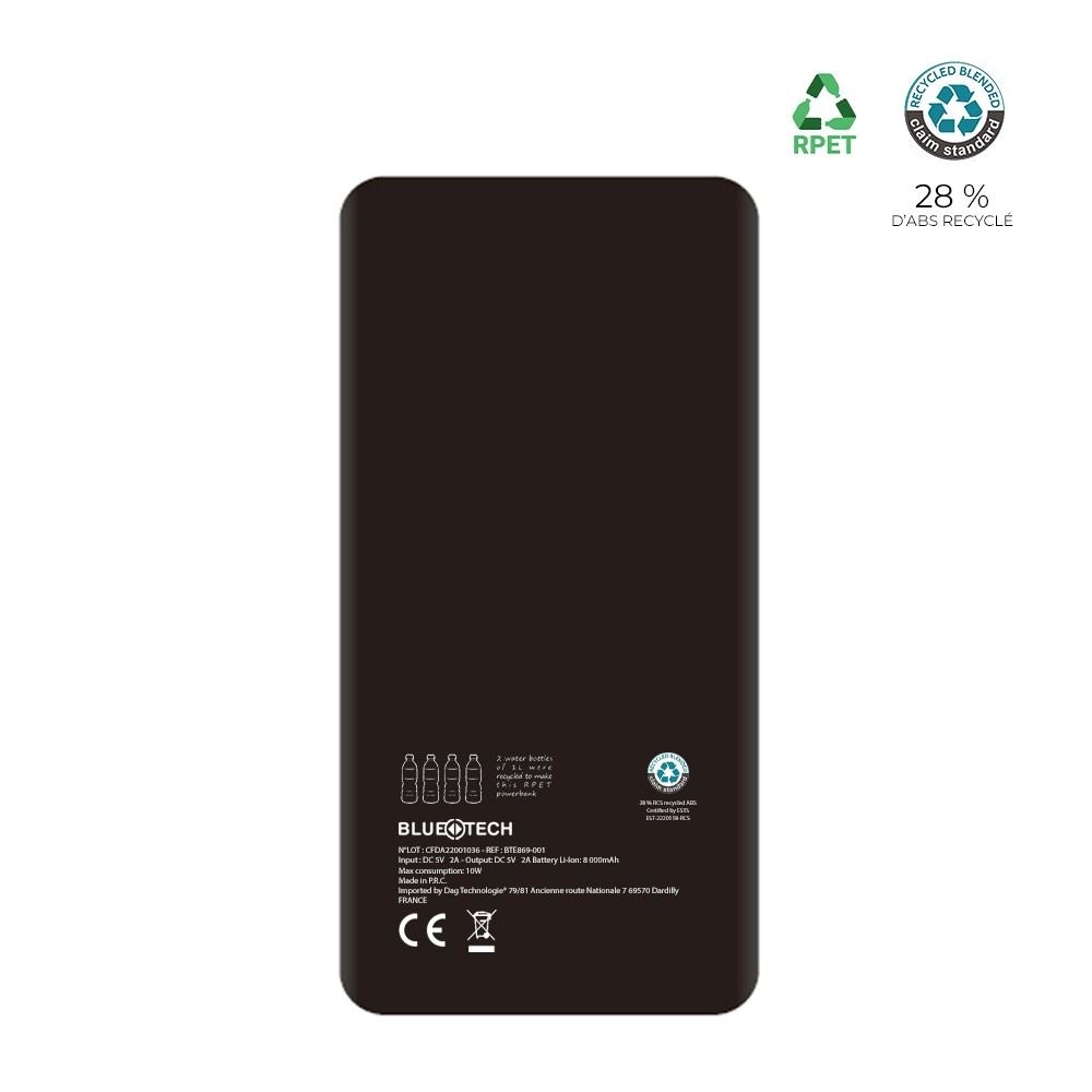 Batterie de secours RPET 10 000mAh - BLUETECH 3