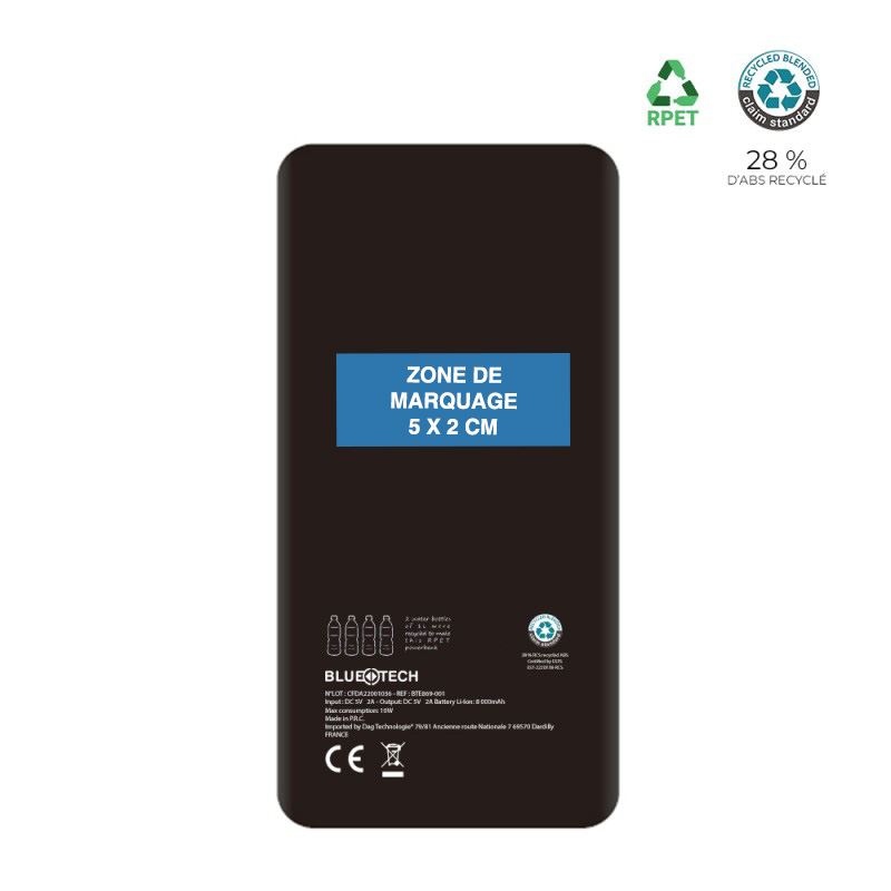 Batterie de secours RPET 10 000mAh - BLUETECH 5