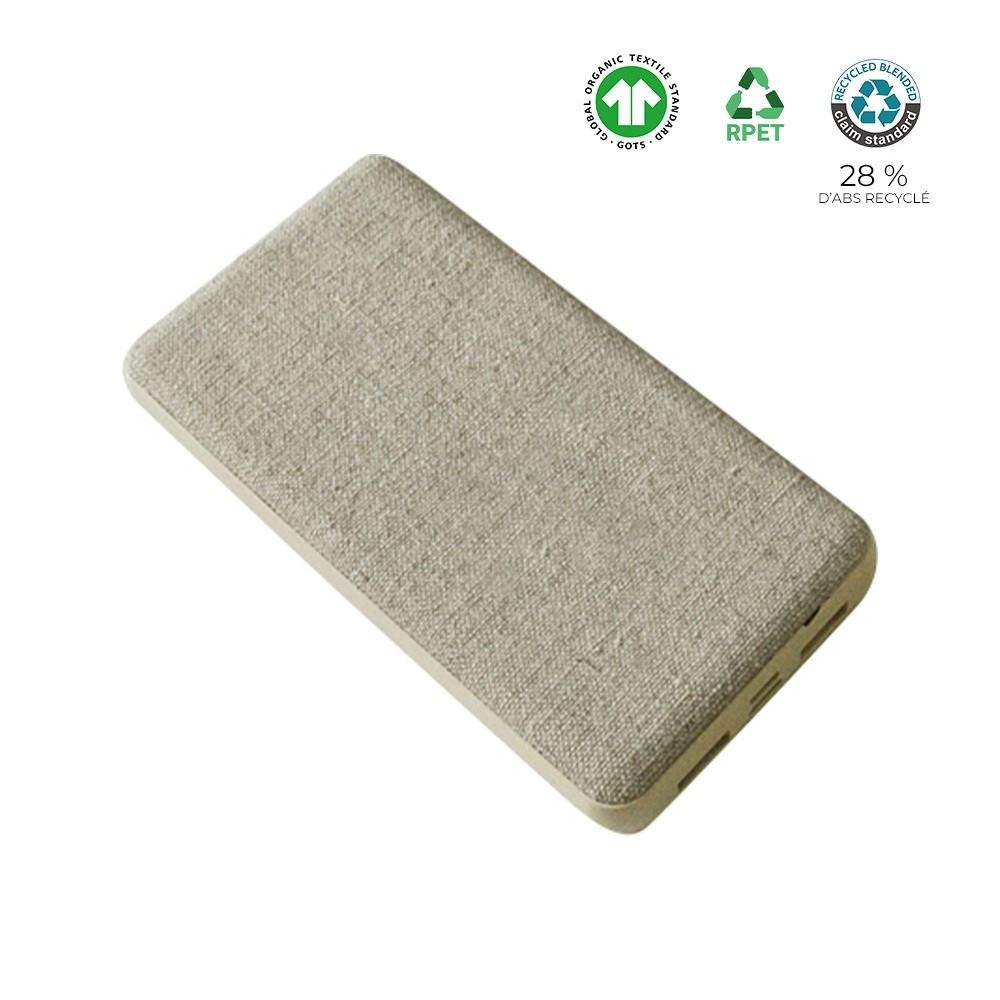 Batterie de secours RPET &amp; chanvre organique 10 000mAh - BLUETECH 4