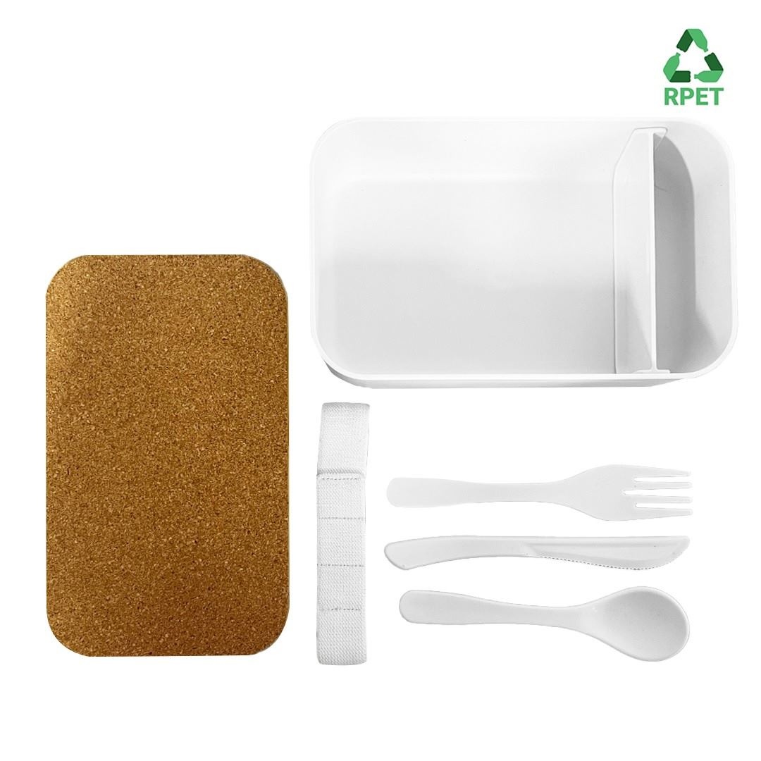 Lunchbox avec couverts RPET finition liège - ENVIRONNEMENT &amp; NATURE 3