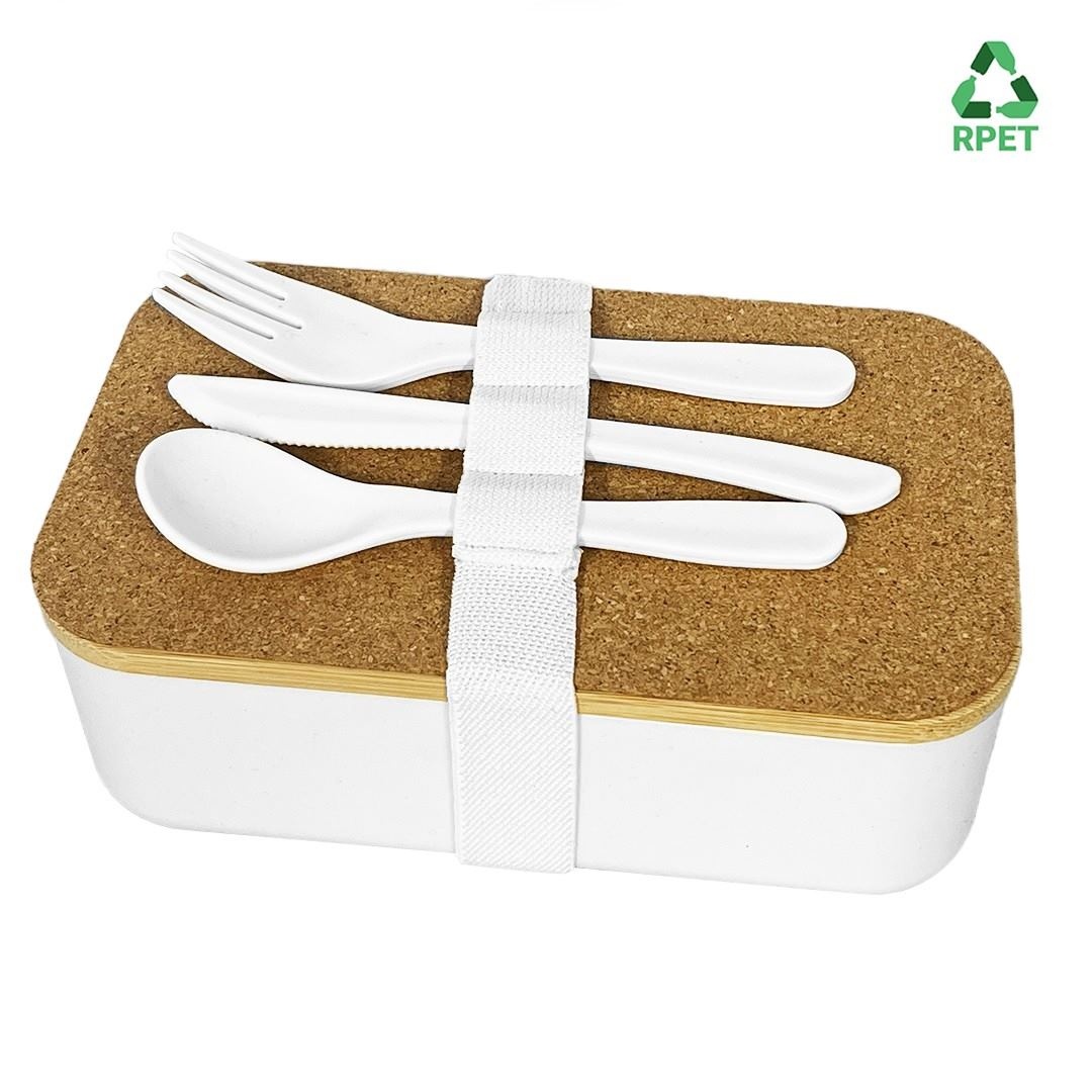Lunchbox avec couverts RPET finition liège - ENVIRONNEMENT &amp; NATURE 4