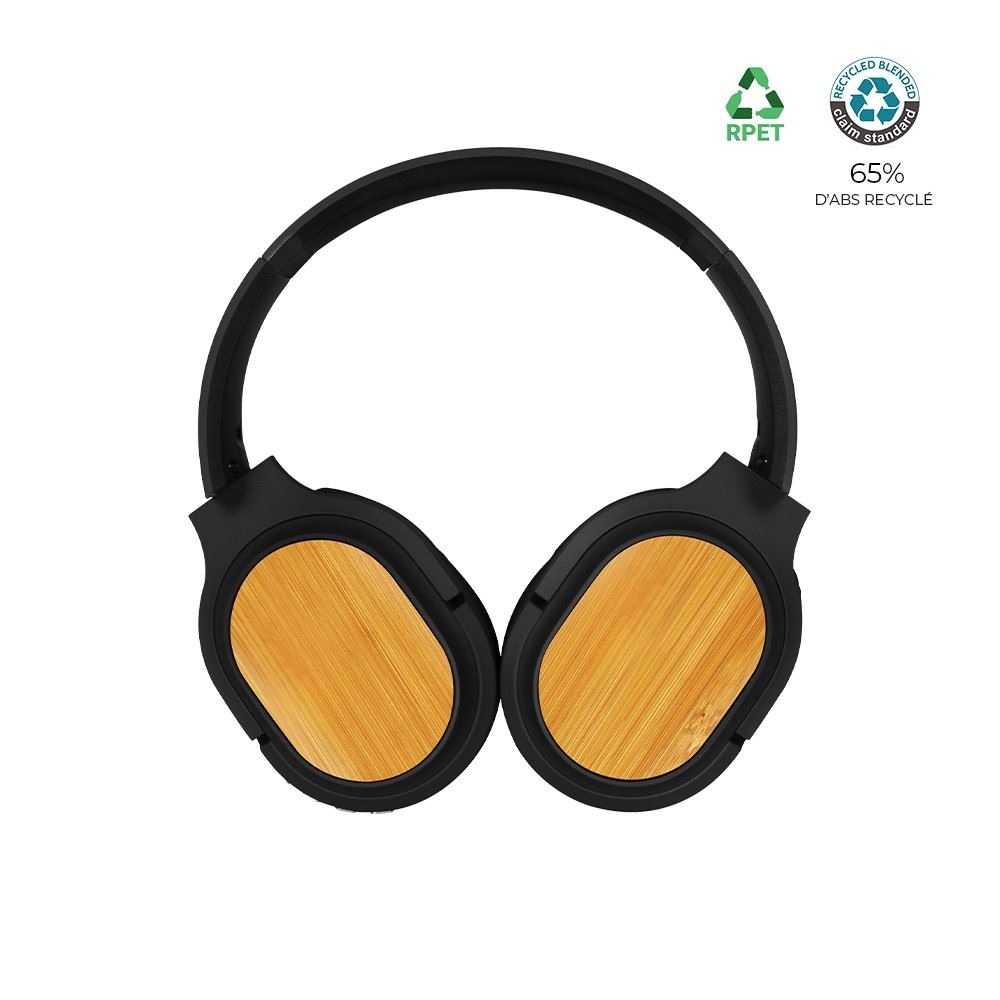 Casque Bluetooth ABS recyclé et bambou FSC - BLUETECH 2