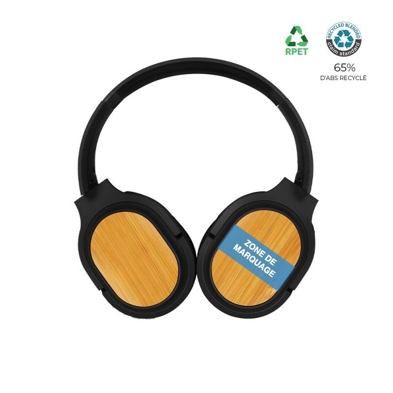 Casque Bluetooth ABS recyclé et bambou FSC - BLUETECH 5
