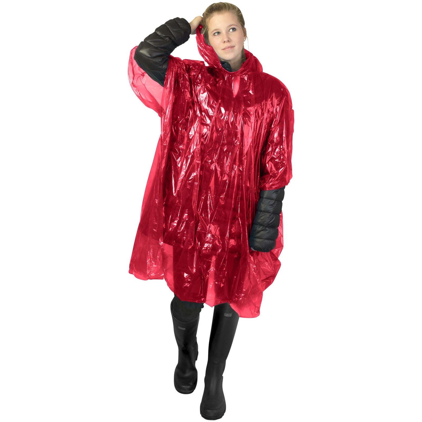 Poncho jetable pour la pluie Mayan recyclé certifié GRS avec pochette de rangement 22