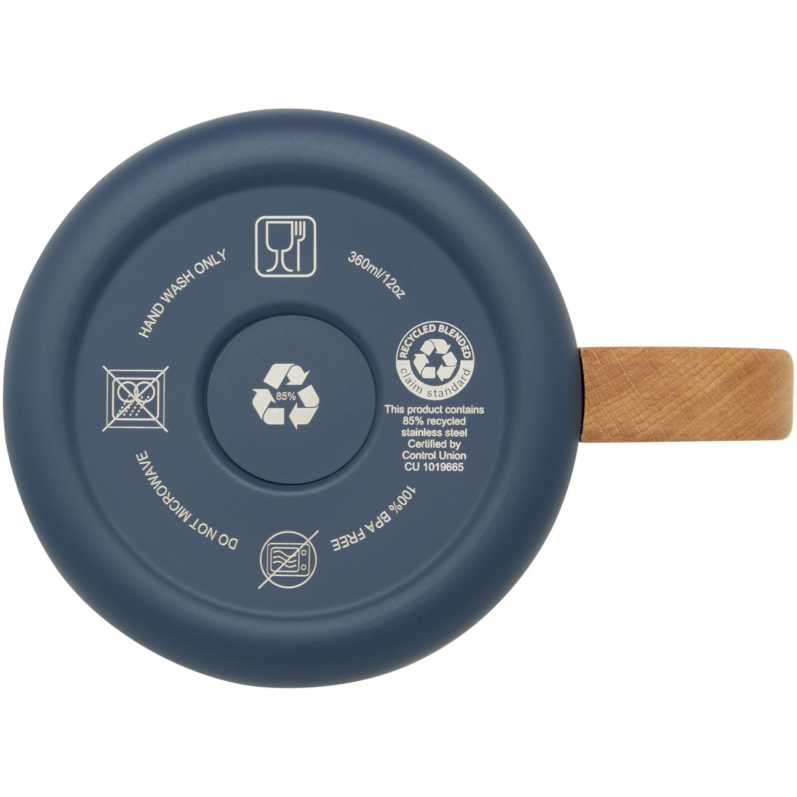 Tasse Bjorn de 360 ml en acier inoxydable recyclé certifiée RCS avec isolation sous vide et couche de cuivre 23