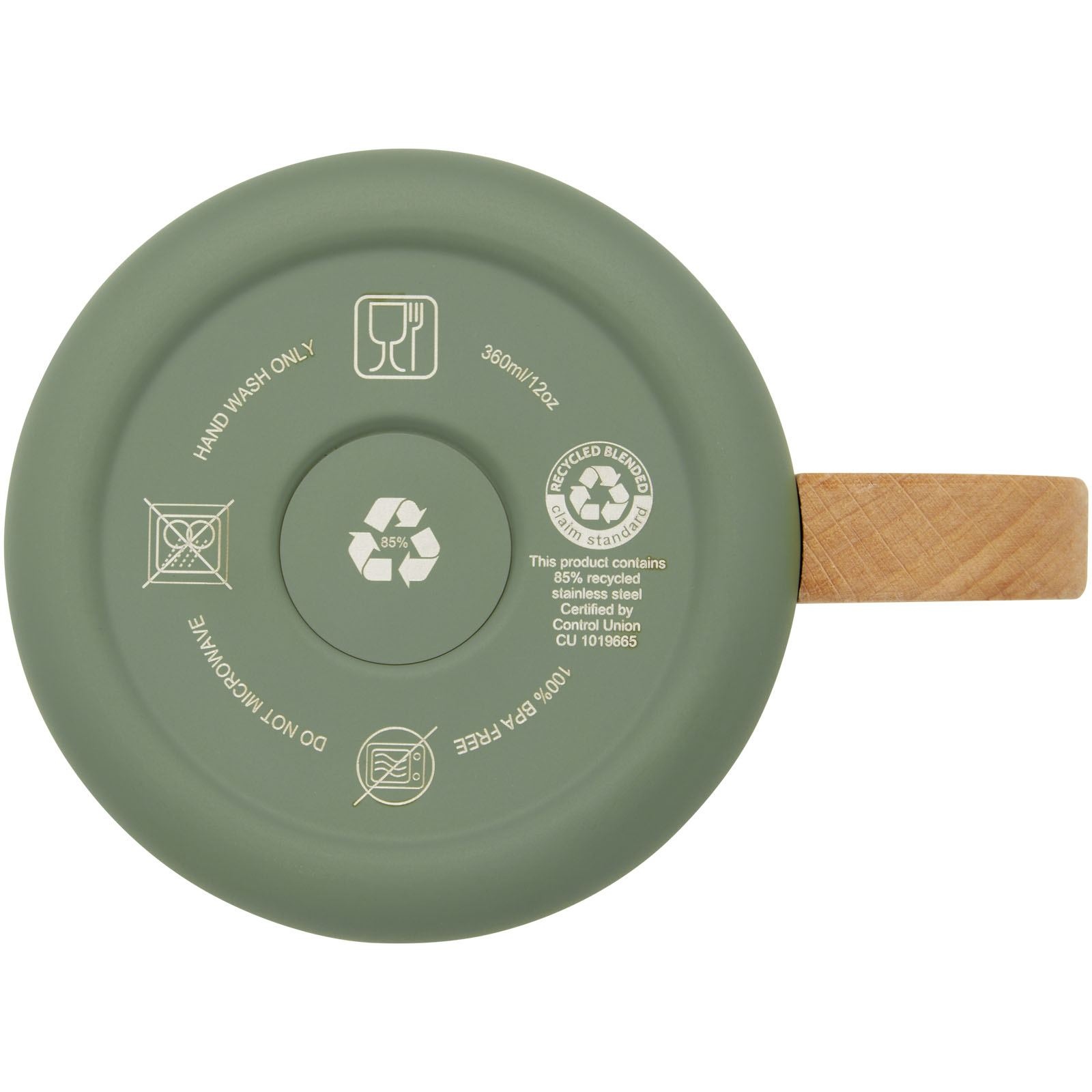 Tasse Bjorn de 360 ml en acier inoxydable recyclé certifiée RCS avec isolation sous vide et couche de cuivre 24