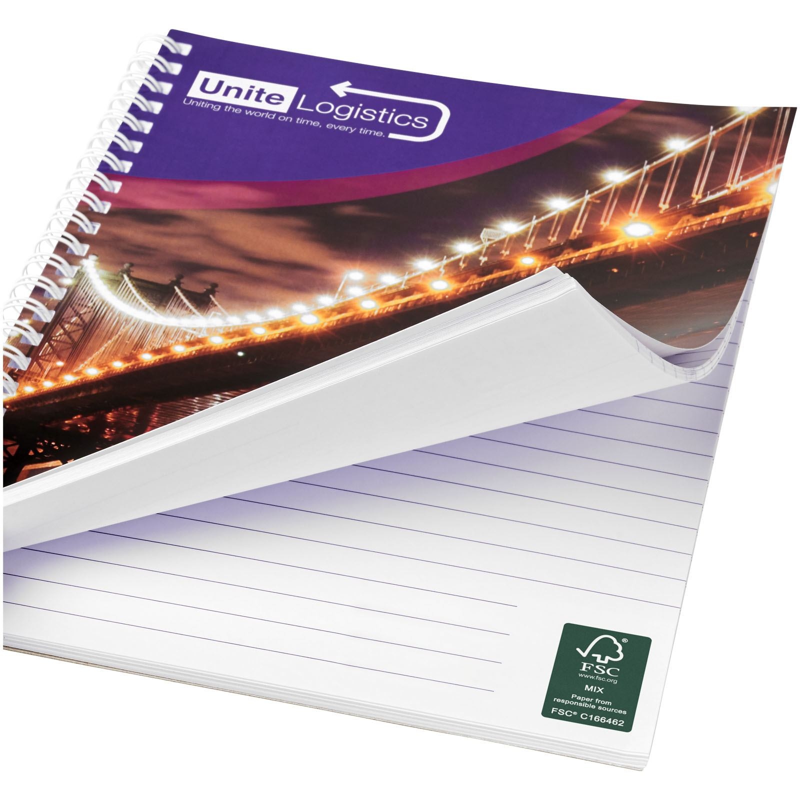 Carnet de notes à spirales A5 Desk-Mate® avec couverture arrière imprimée 11
