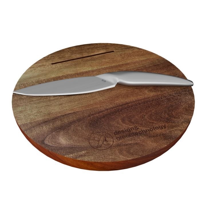 set de planche à découper et couteau FSC 100% bois d'acacia (Import) 2
