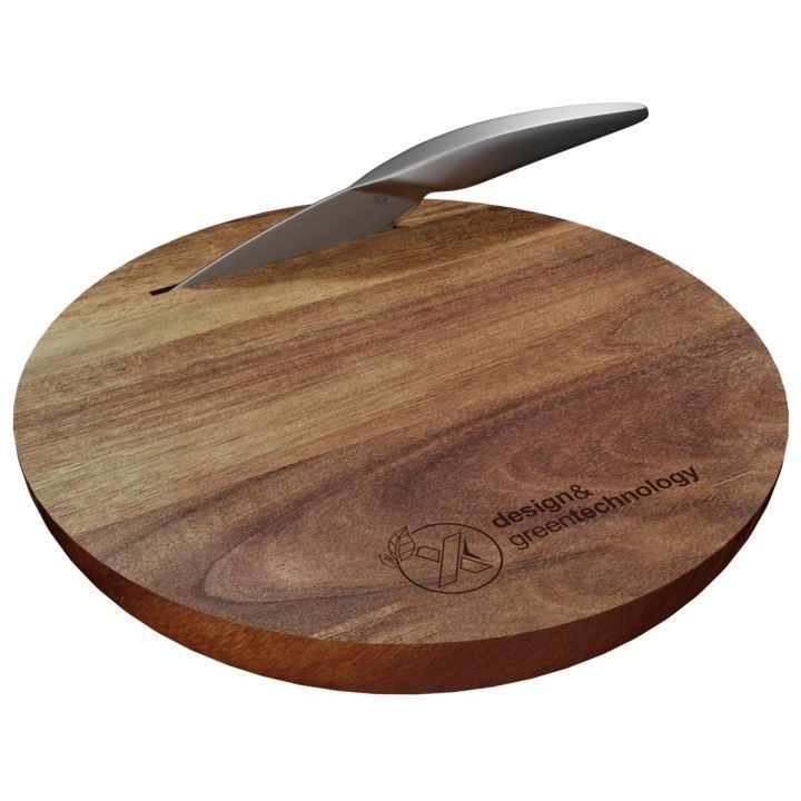 set de planche à découper et couteau FSC 100% bois d'acacia (Import)