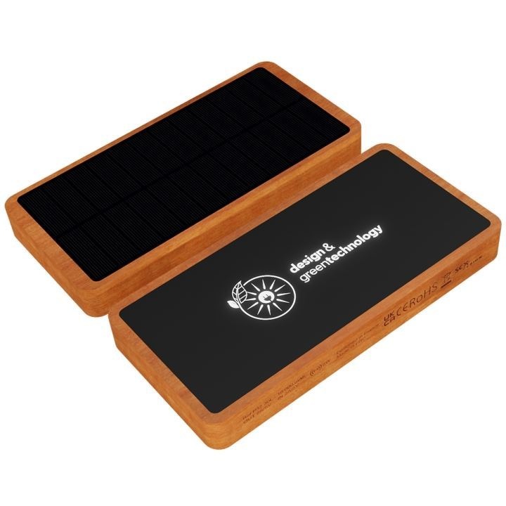 Batterie externe éco solaire 10000 FSC 100% bambou (Import)