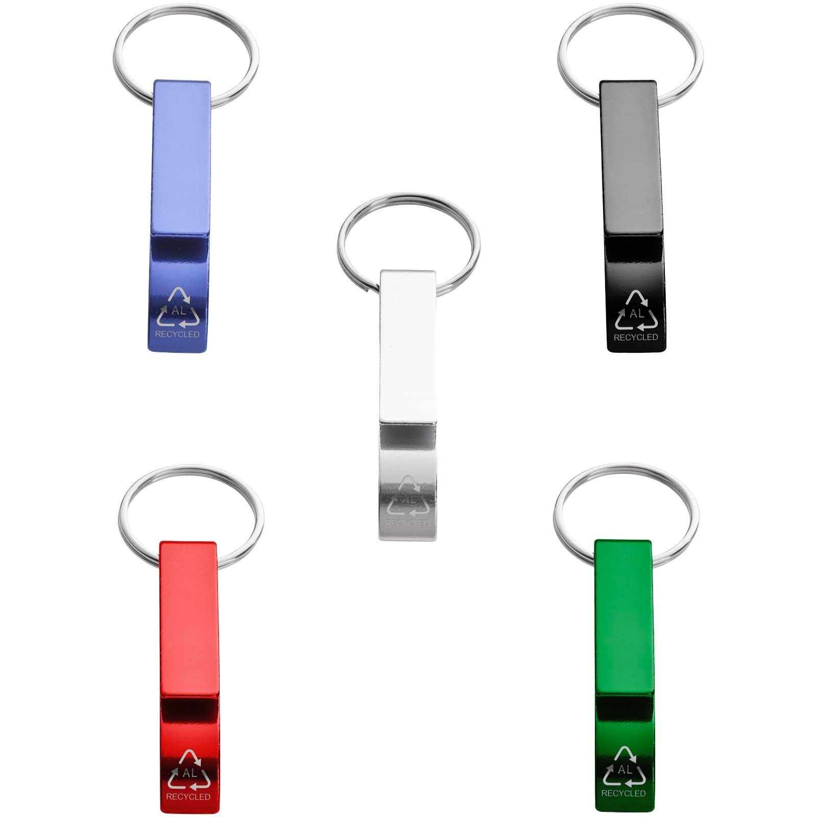 Ouvre-bouteille et canette Tao en aluminium recyclé certifié RCS avec porte-clés 31