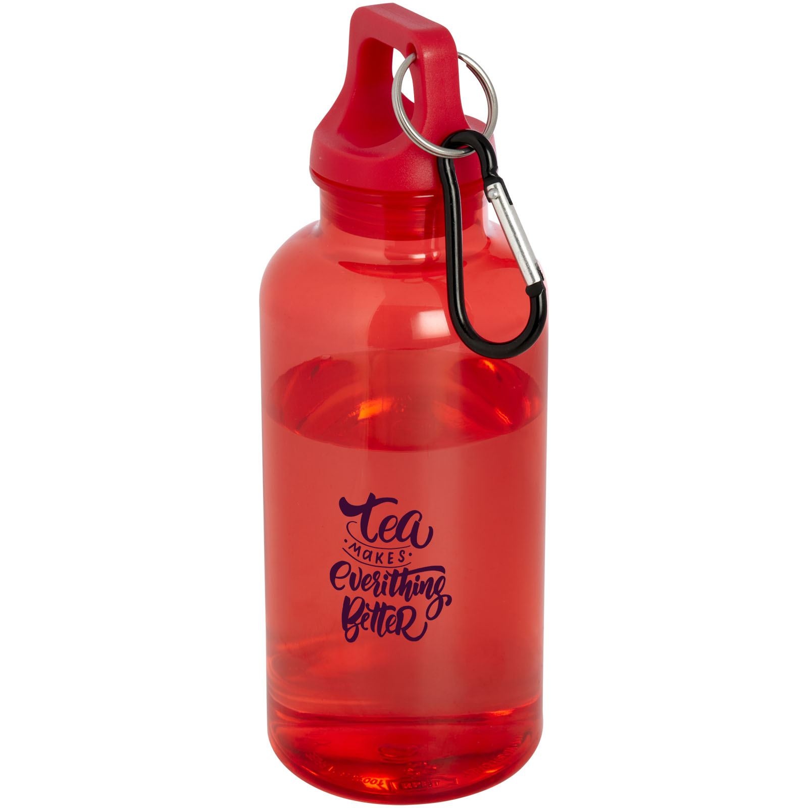 Bouteille d'eau Oregon de 400 ml en plastique recyclé avec mousqueton 35