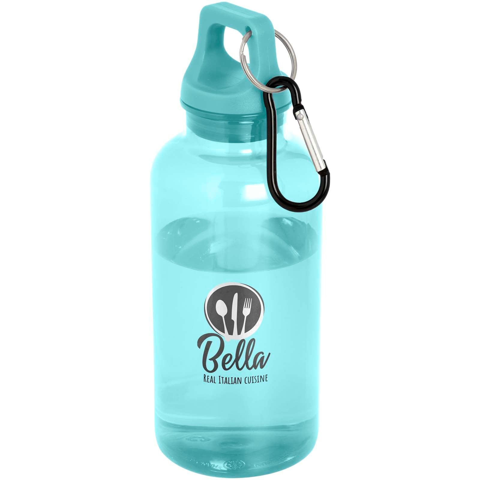 Bouteille d'eau Oregon de 400 ml en plastique recyclé avec mousqueton 36