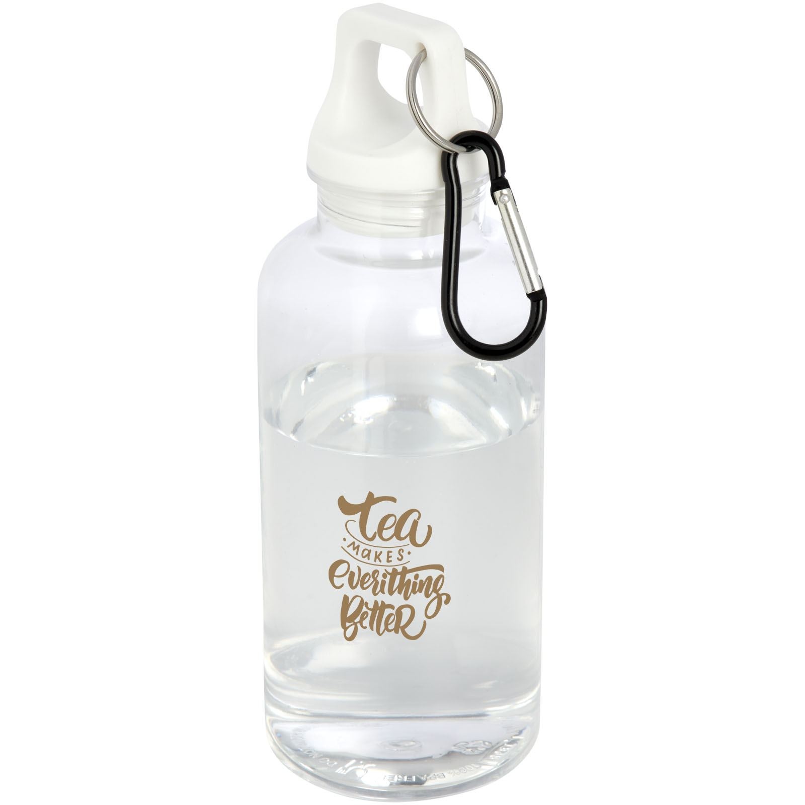 Bouteille d'eau Oregon de 400 ml en plastique recyclé avec mousqueton 37