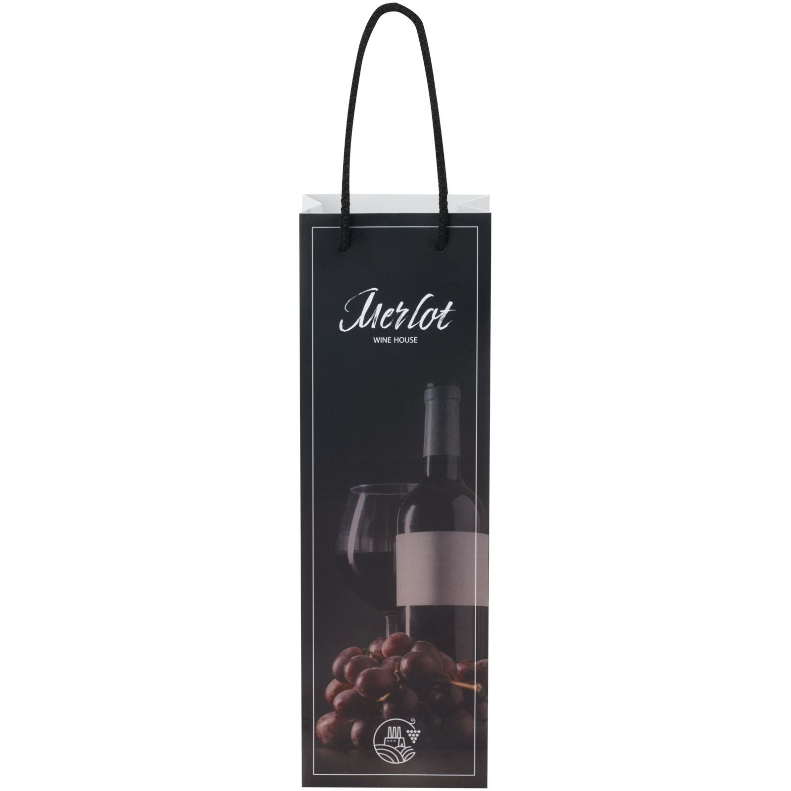 Sac de bouteille de vin en papier 170 g/m2 integra fait à la main avec poignées torsadées en plastique, 12 x 9 x 37 cm 5