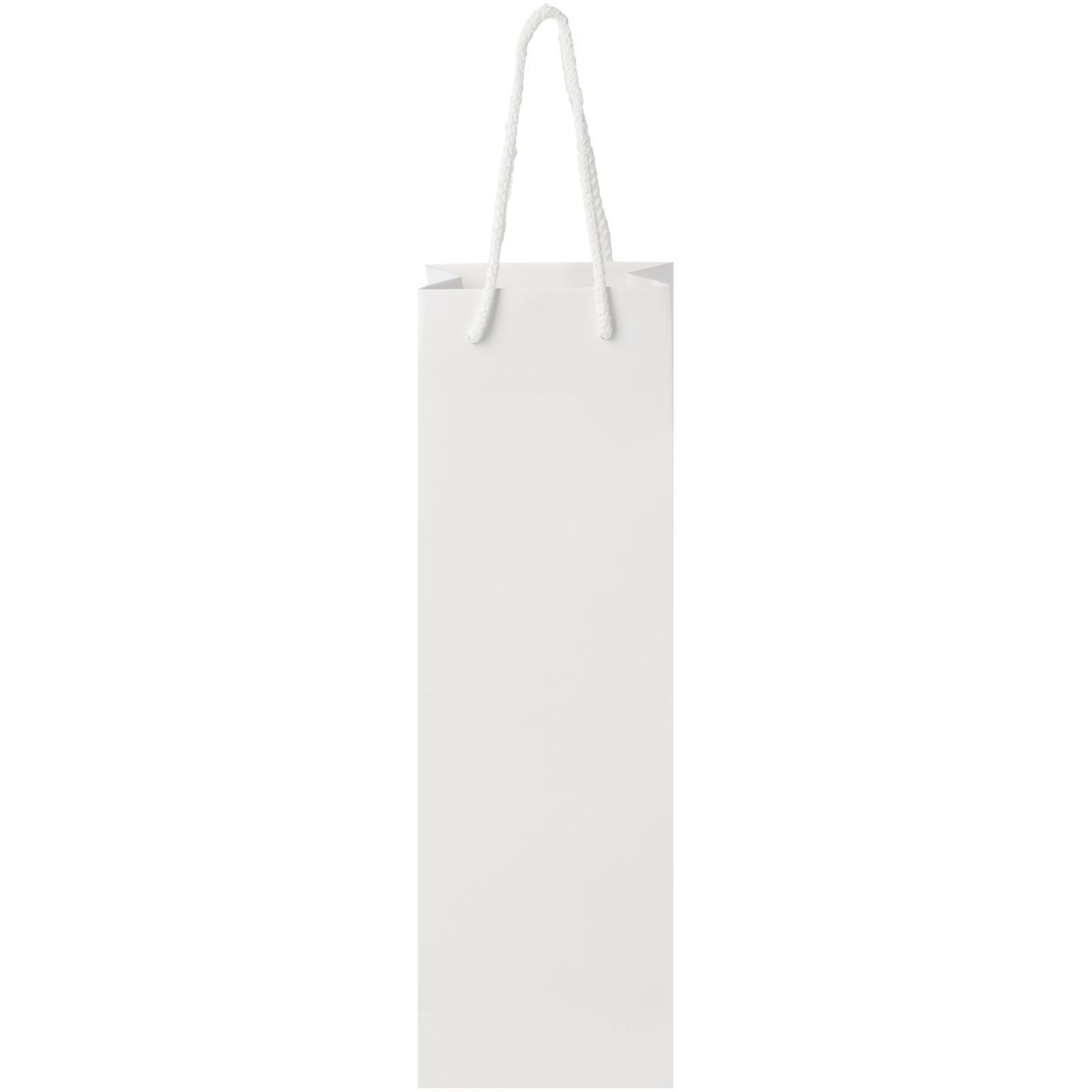 Sac de bouteille de vin en papier 170 g/m2 integra fait à la main avec poignées torsadées en plastique, 12 x 9 x 37 cm 6