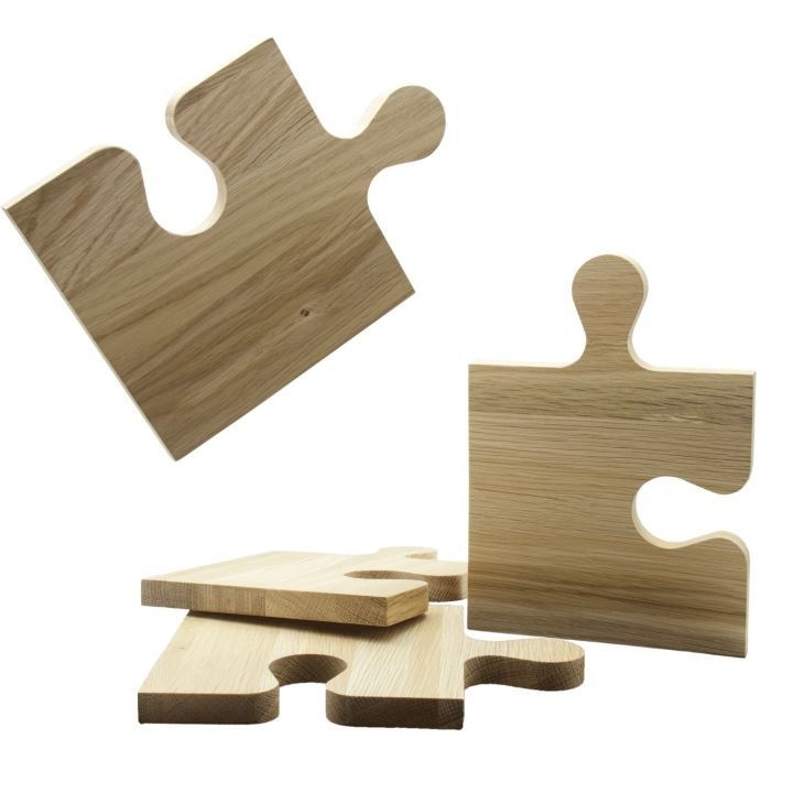 set de 4 planches à découper puzzle 100% FSC chêne (Stock) 2