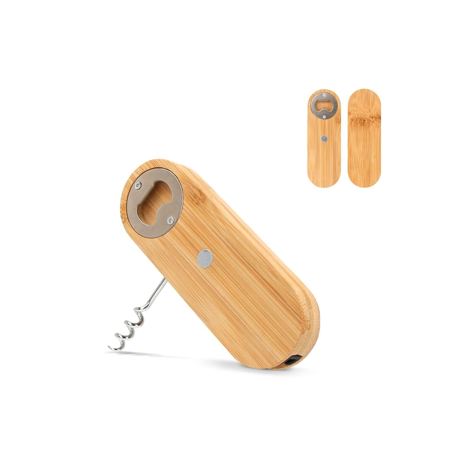 Ouvre-bouteille multifonctionnel en bambou