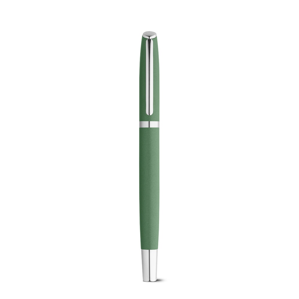 RE-LANDO-SET. Set rollet et stylo bille avec corps en aluminium recyclé (100% rAL) 25