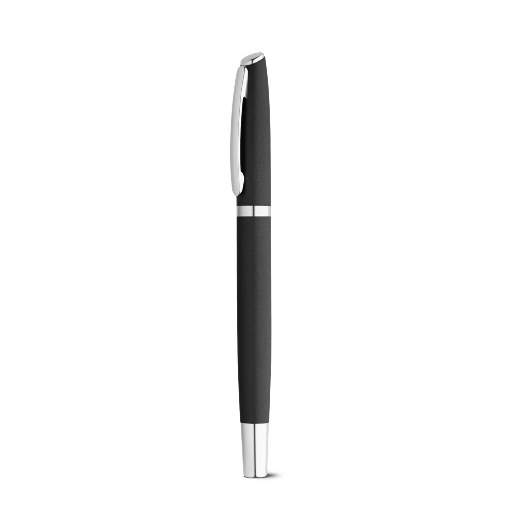 RE-LANDO-SET. Set rollet et stylo bille avec corps en aluminium recyclé (100% rAL) 12