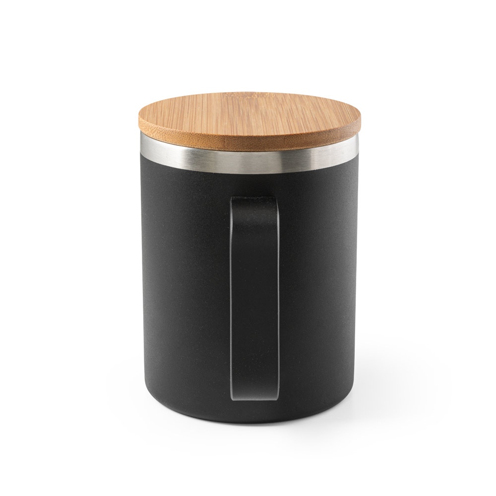 LAUDA. Mug en acier inoxydable recyclé à 90% avec couvercle en bambou 420 mL 7