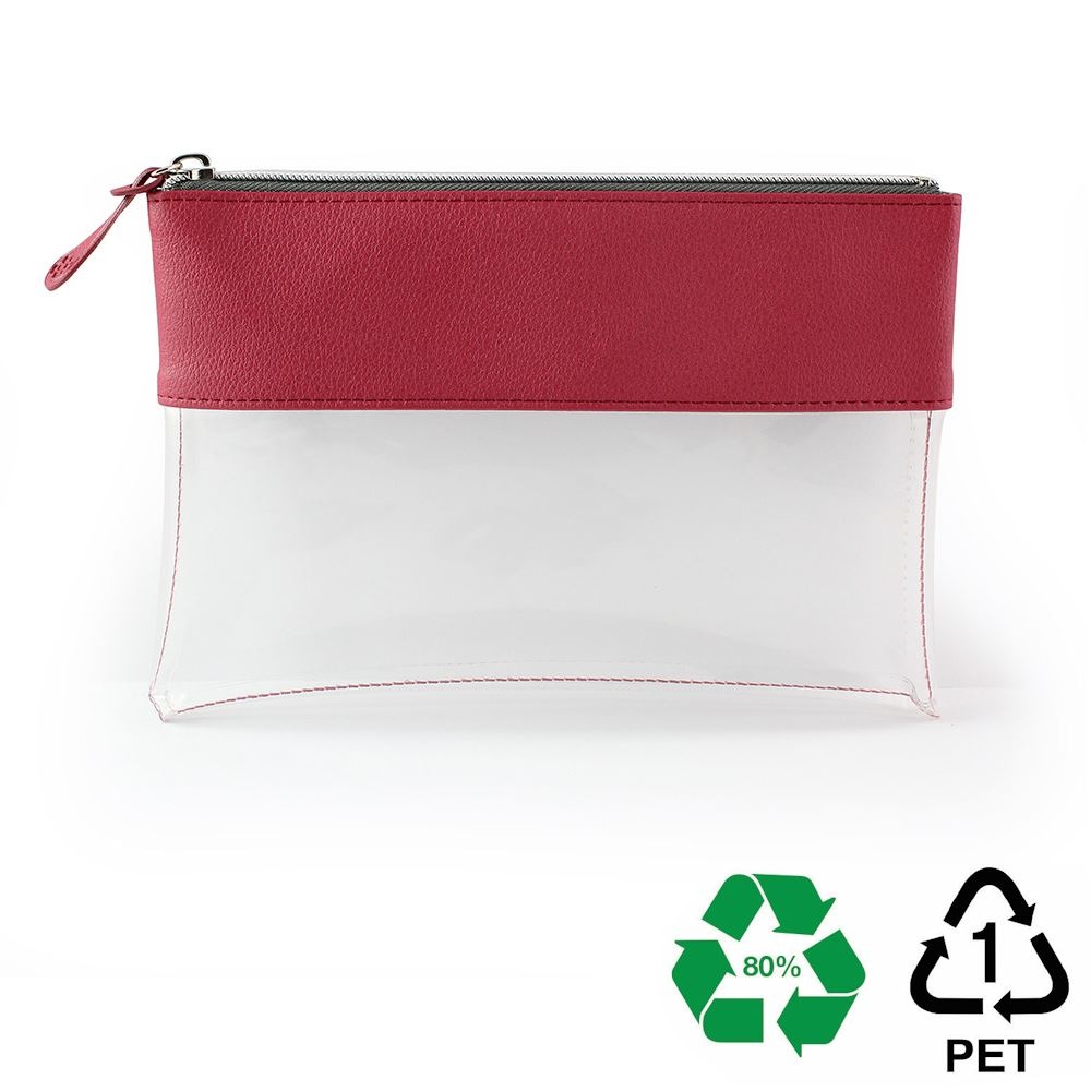 Trousse zippée transparente 225 x 160 x 20 mm en rPET 2
