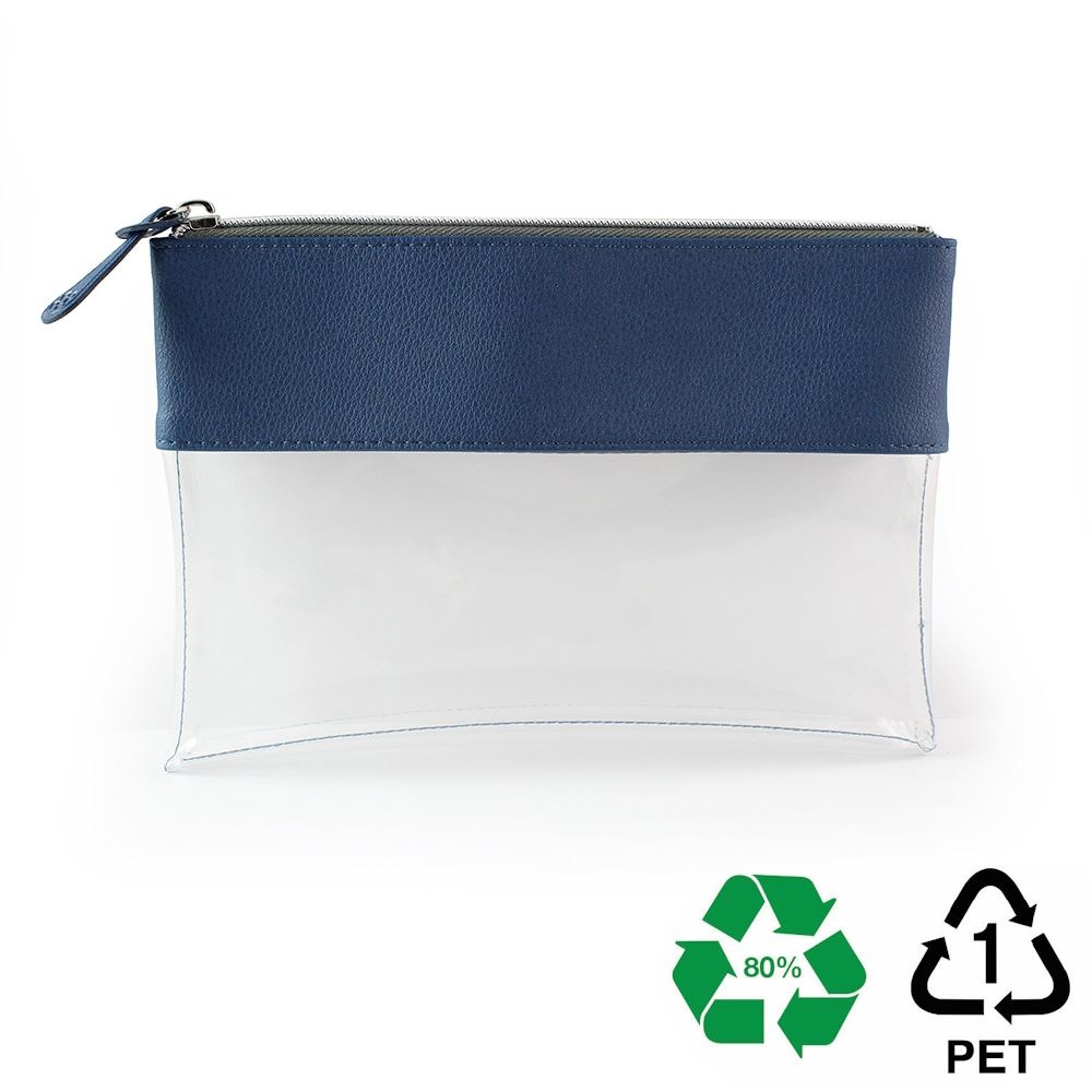Trousse zippée transparente 225 x 160 x 20 mm en rPET 3