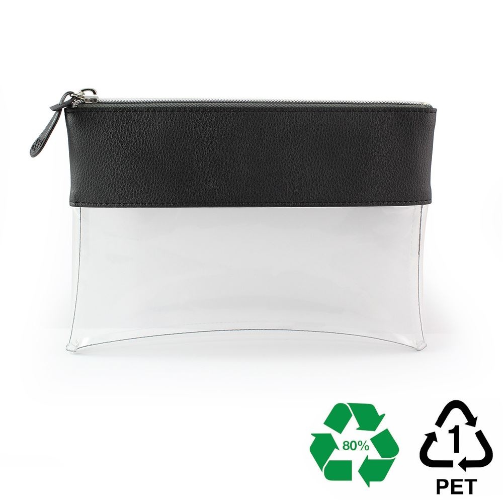 Trousse zippée transparente 225 x 160 x 20 mm en rPET 4