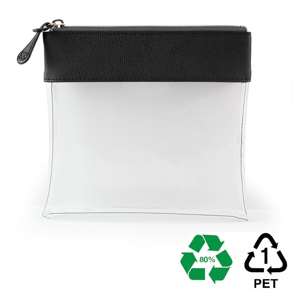 Trousse zippée transparente 185 x 180 x 20 mm en rPET 2