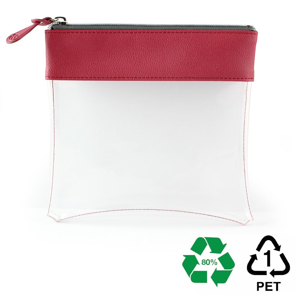 Trousse zippée transparente 185 x 180 x 20 mm en rPET 3