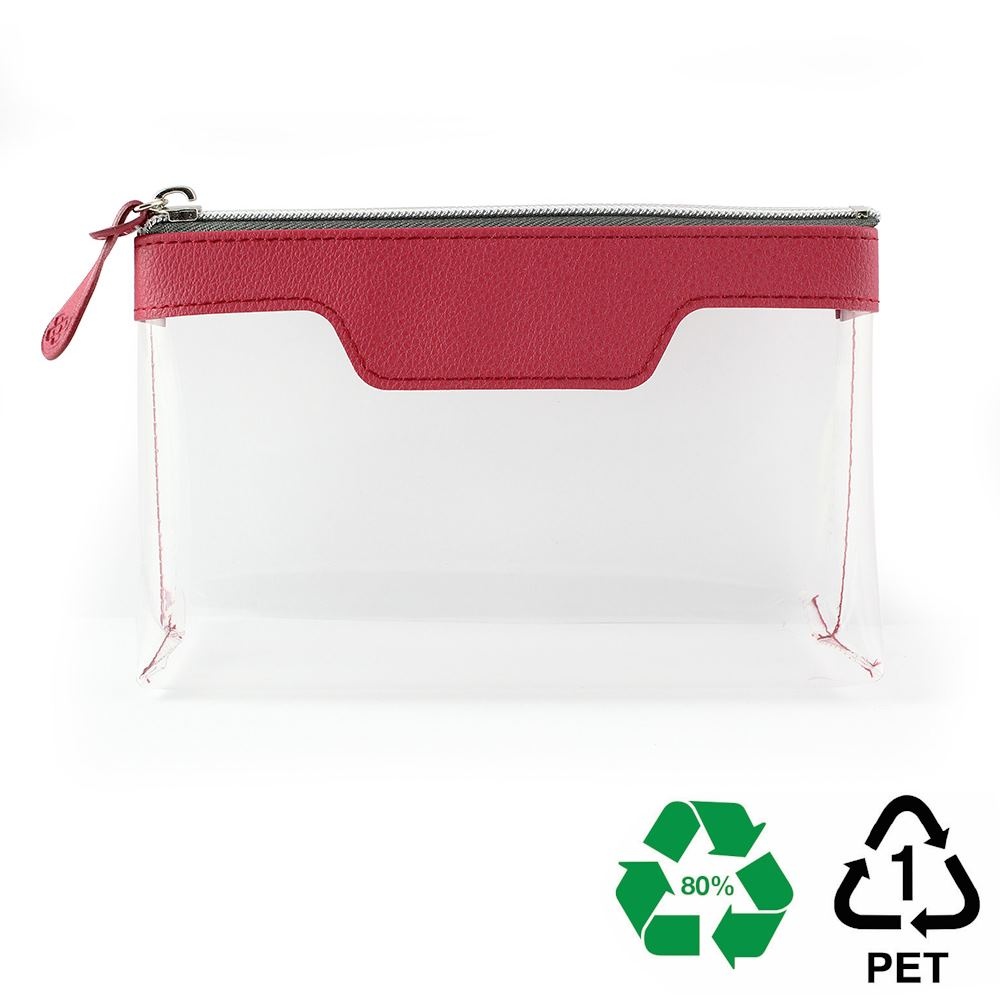 Trousse zippée transparente 185 x 120 x 60 mm en rPET 2