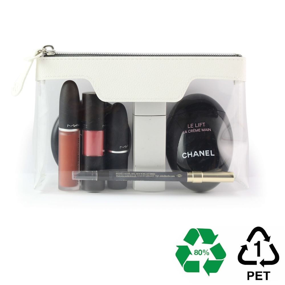 Trousse zippée transparente 185 x 120 x 60 mm en rPET 3