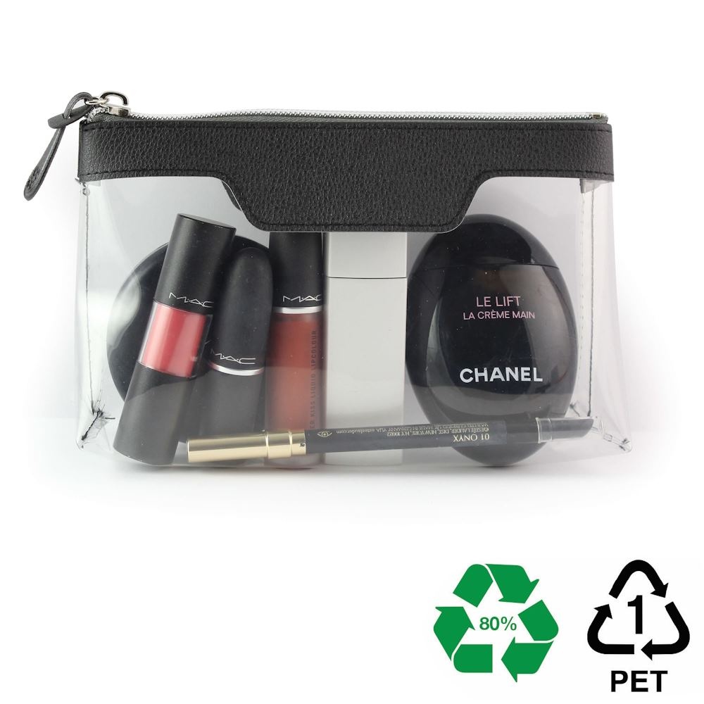 Trousse zippée transparente 185 x 120 x 60 mm en rPET 4