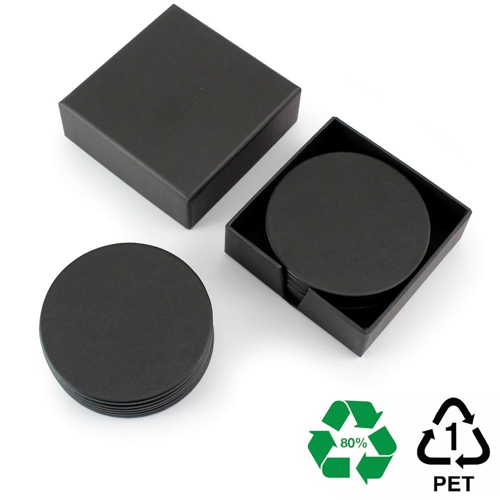 Set de 6 dessous de verre ronds en rPET