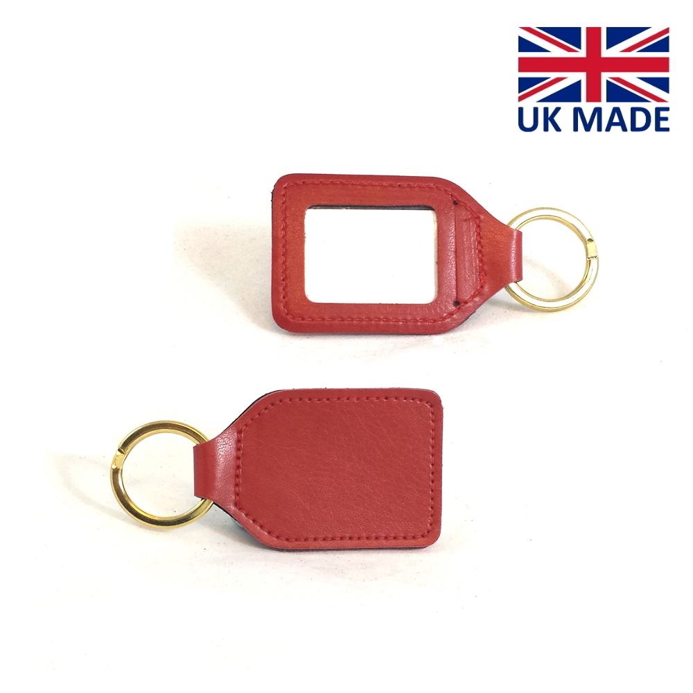 Porte-clé rectangulaire en cuir recyclé