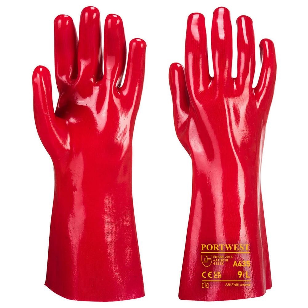 Gant PVC Rouge 35 cm (Pack 12pcs)