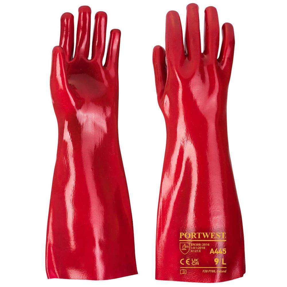 Gant PVC Rouge 45 cm (Pack 12pcs)