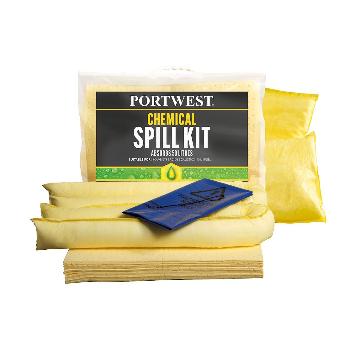 Kit absorbant 50 litres produits chimiques