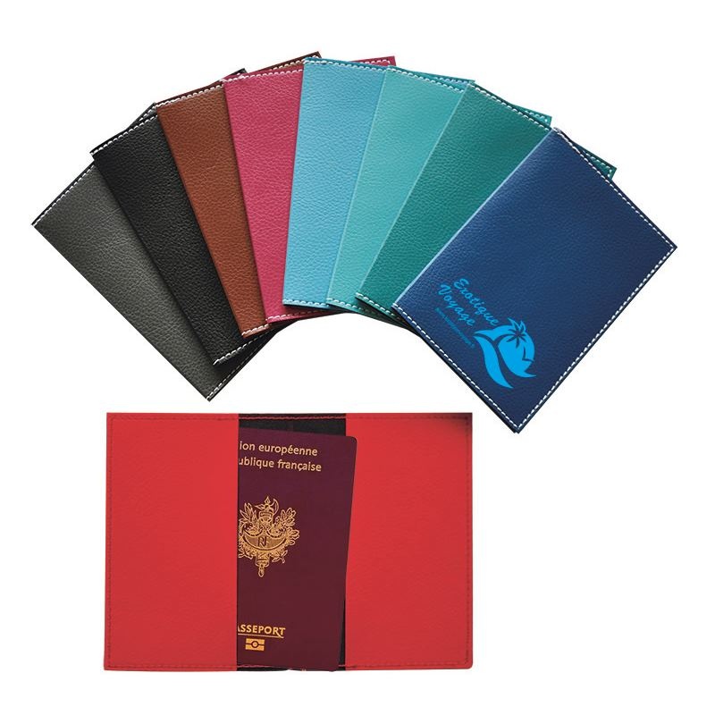 Couverture Passeport Cousu Maroquinerie WORLD TRIP NEW